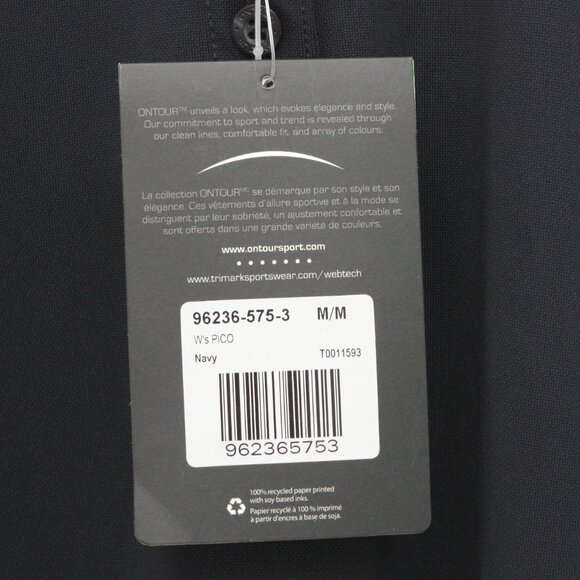 OnTour Womens Short Sleeve Collared Golf Shirt Medium Dark Navy Blue NWT - Picture 6 of 10